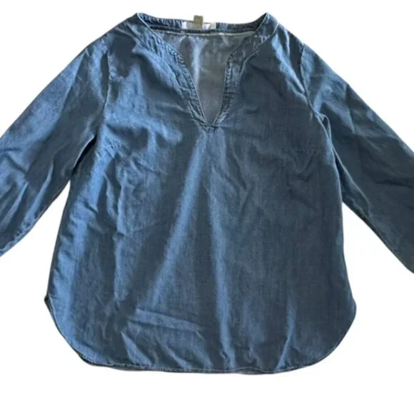 MICHAEL Michael Kors Tie Sleeve Split Neck Blouse Size Small - Picture 2 of 9